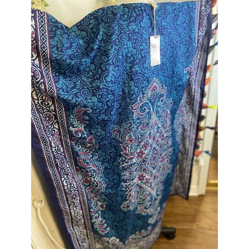Gypsie Blu Mumu Dress Women‎ One Size Kimono Long Maxi Kaftan Beach Coverup New